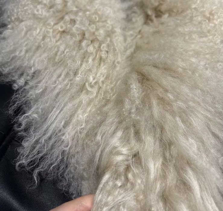 Kontantto kurtka kozuszek skora i futro z lamy xs-3xl