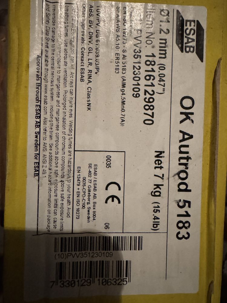Esab drut ok aristorod 69 fi0,8  stalowy