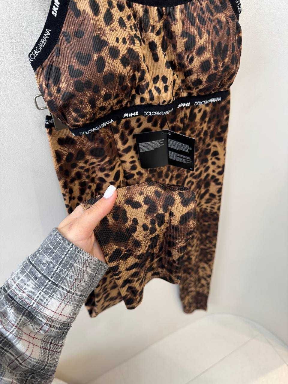 Комплект Лосини та Топ Dolce & Gabbana Skims S / Комплект леопард DG