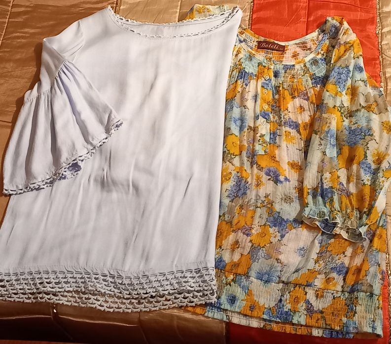 2 blusas de verão, 1 azul clara e outrafloral (ver preços na descrição