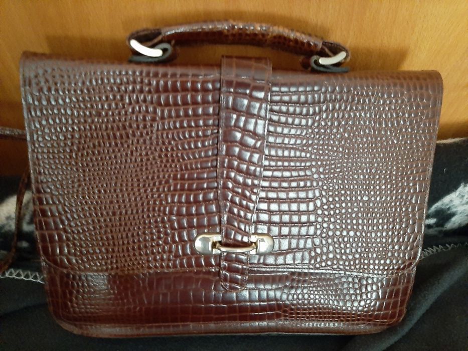 Mala de mão Vintage pele genuína