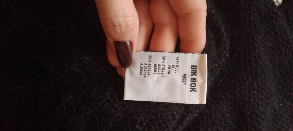 Kardigan dłuższy z wełną i alpaką w składzie BIK BOK rozm. M