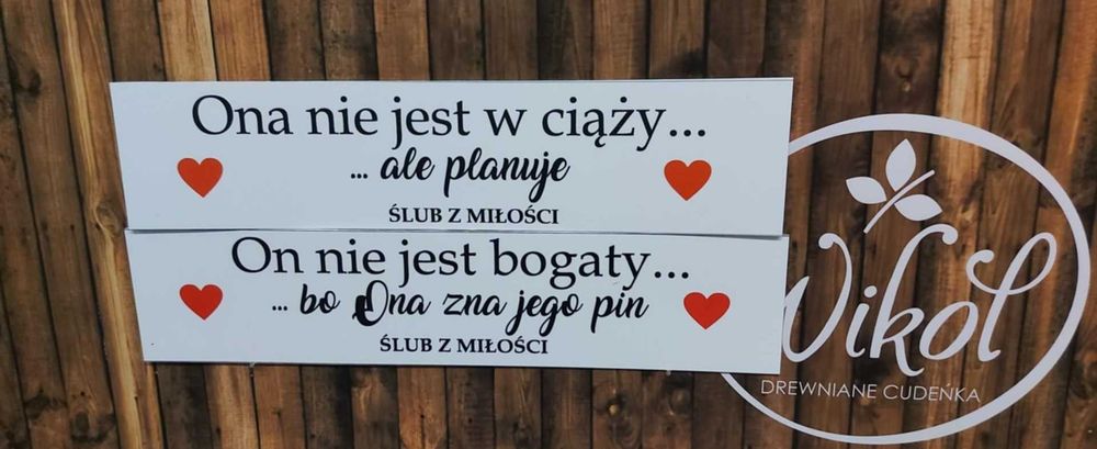 Tablice Ona nie jest w ciąży planuje  zna PIN PCV 2 wodoodporne 2 szt