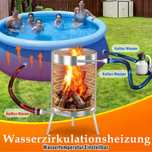 Ogrzewanie basenu jacuzzi ogniem piec na drewno+mata+popielnik+złączka