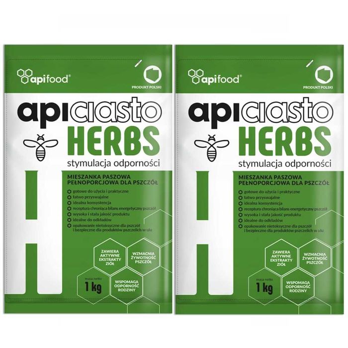 ApiCiasto Herbs (10 x 1kg)– pokarm z ziołami dla pszczół ule pasieka