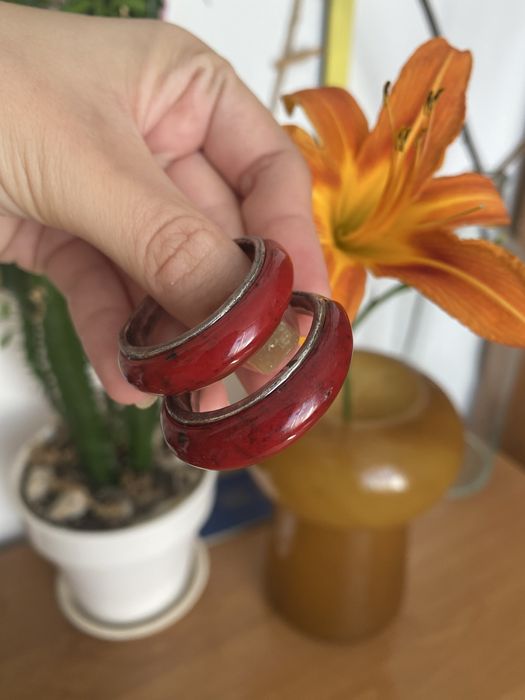 Серьги винтаж круглые кольца сережки женские