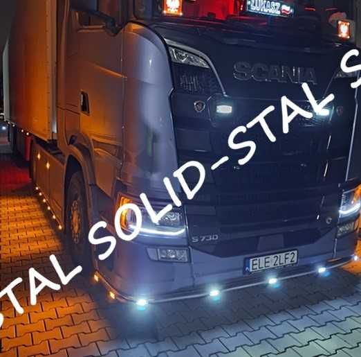 Orurowanie POD ZDERZAK z oświetleniem led Scania R / S POLEROWANE