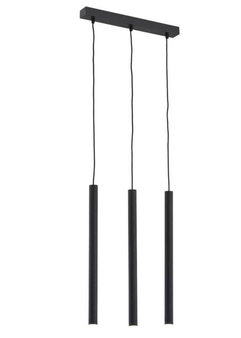 Minimalistyczna metalowa lampa wisząca czarny rurki tuby ETNA 1318