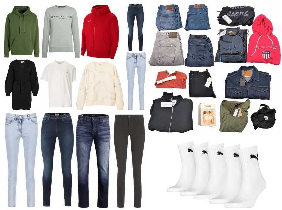 Box pełen markowych ubrań Guess, Nike, Hilfiger, Calvin Klein 90% NOWE