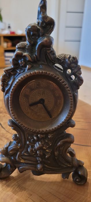 Zegar kominkowy mosiężny