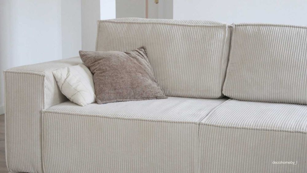 NOWY narożnik rozkładany BEŻOWY SZTRUKS od ręki wyprzedaż magazynu