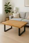 Stolik kawowy Loft blat drewniany