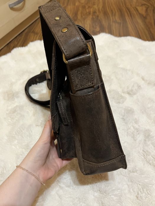 Torba męska Betlewski HUNTER, listonoszka, brązowa