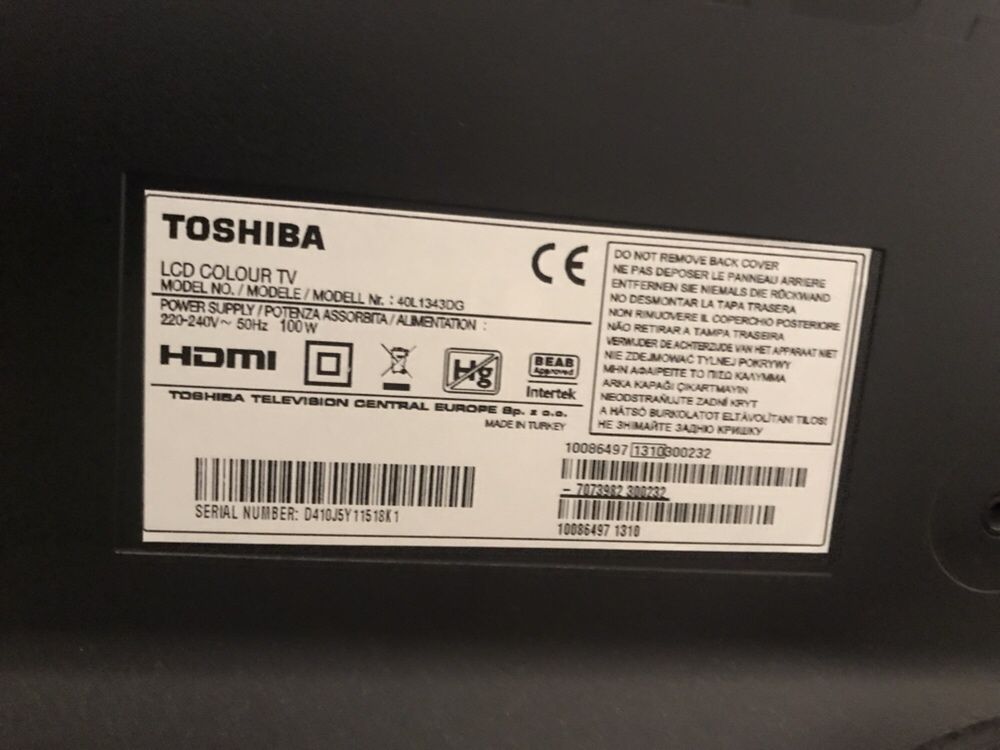 Телевізор Toshiba 40L1343DG