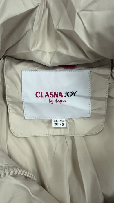 Жіночий подовжений пуховик CLASNA 46,52 полномерный