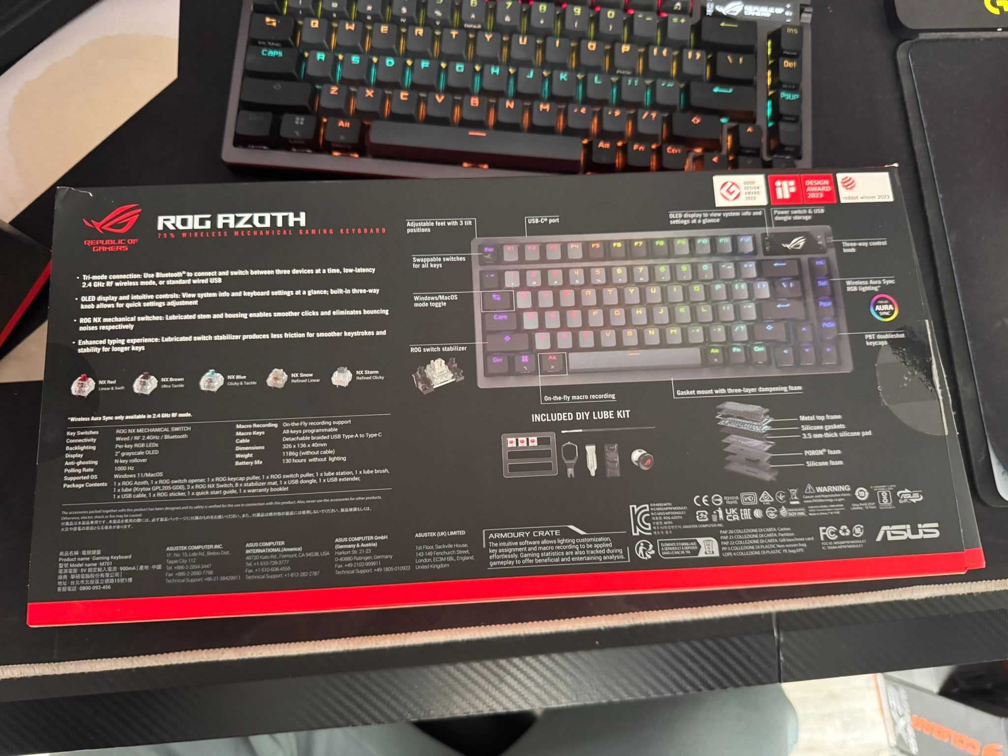 Klawiatura ASUS ROG Azoth Czarny
