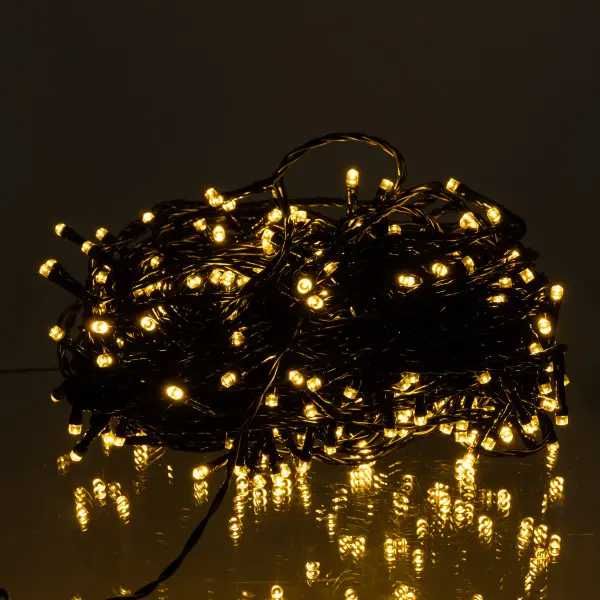 Гірлянда Нитка вулична 300 LED 30 м на сонячній батареї чорна нитка