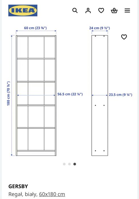Regał bialy Gersby Ikea