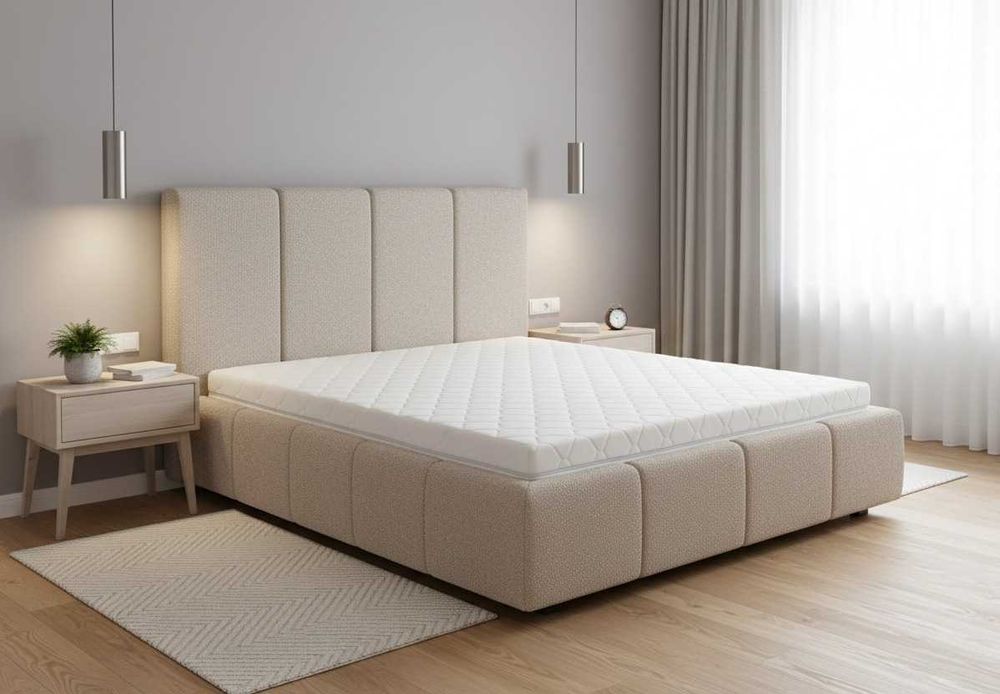 Łóżko tapicerowane 140x200 pojemnik na pościel MODERN