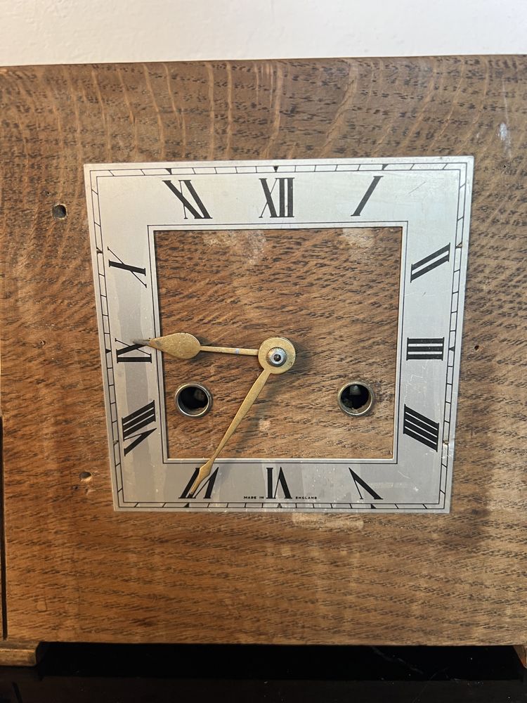 Kolekcjonerska skrzynia zegar art deco vintage prl