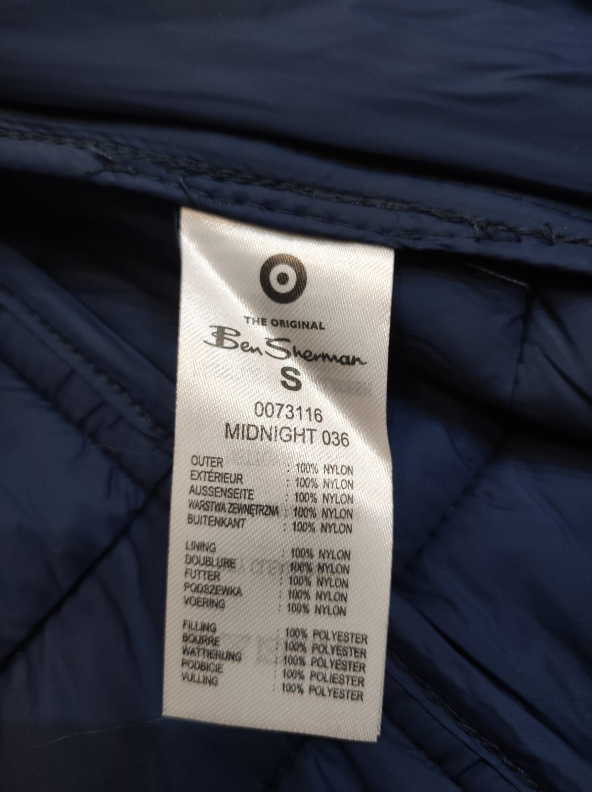 Męska jesienna kurtka granatowa pikowana Ben Sherman S przejściowa
