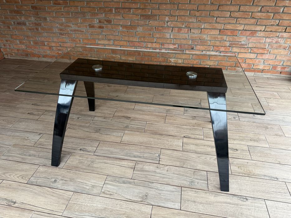 Скляний стіл 90 на 150 см Дуб