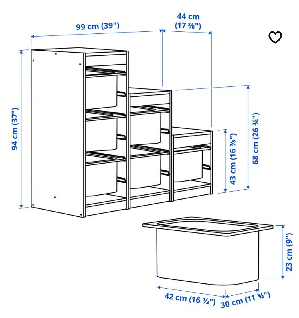 Ikea Trofast Regał Biały 6 Pojemników Różowy