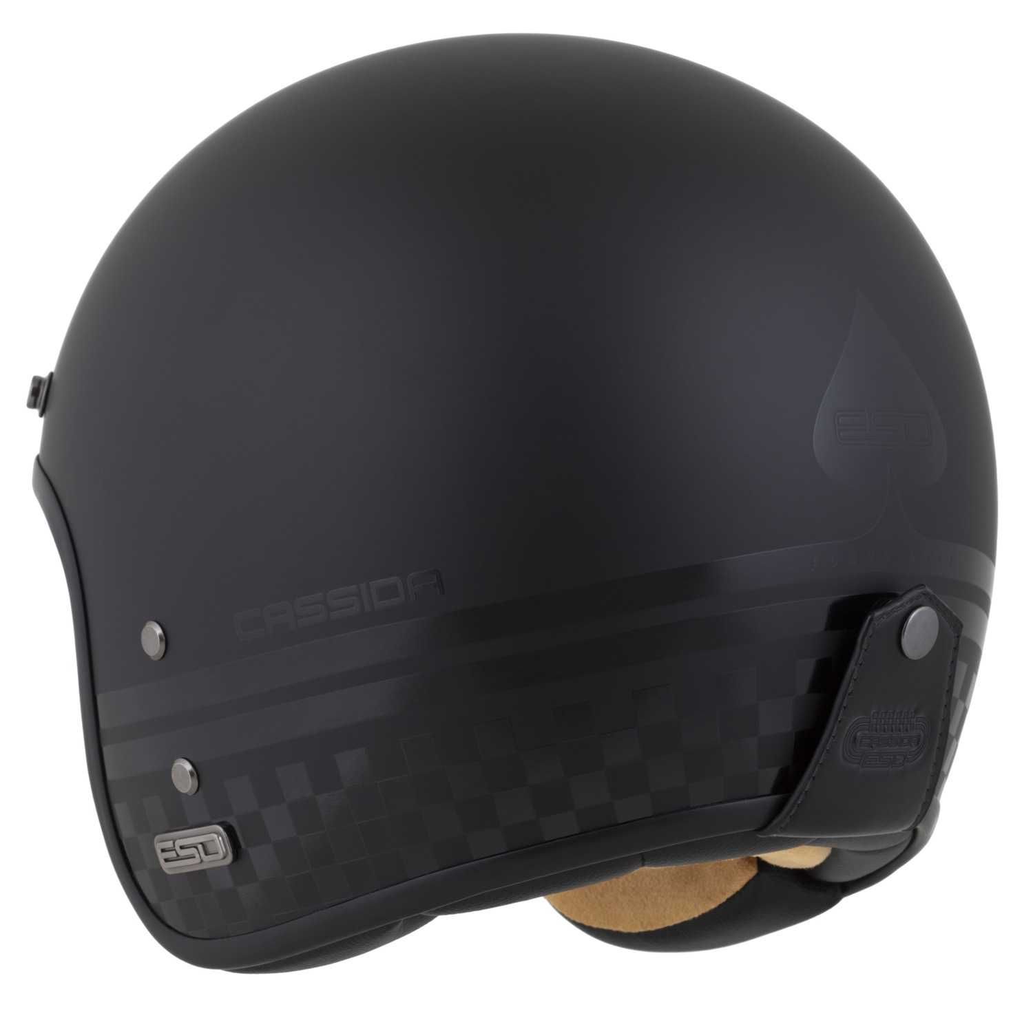 Kask motocyklowy CASSIDA ESO WŁÓKNO szklane pod intercom XS-3XL