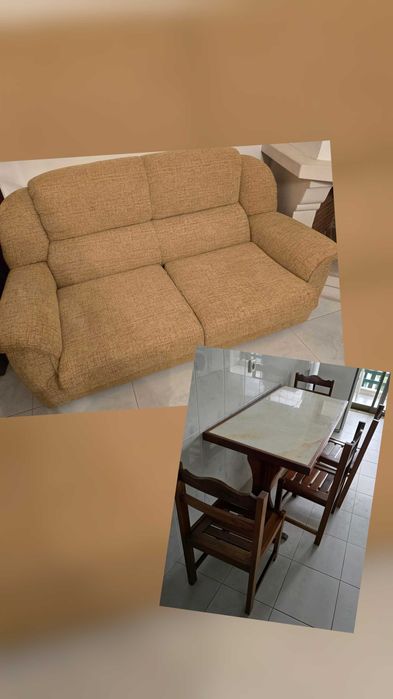 É DE APROVEITAR HOJE. Sofá 2 lugares + mesa com cadeiras