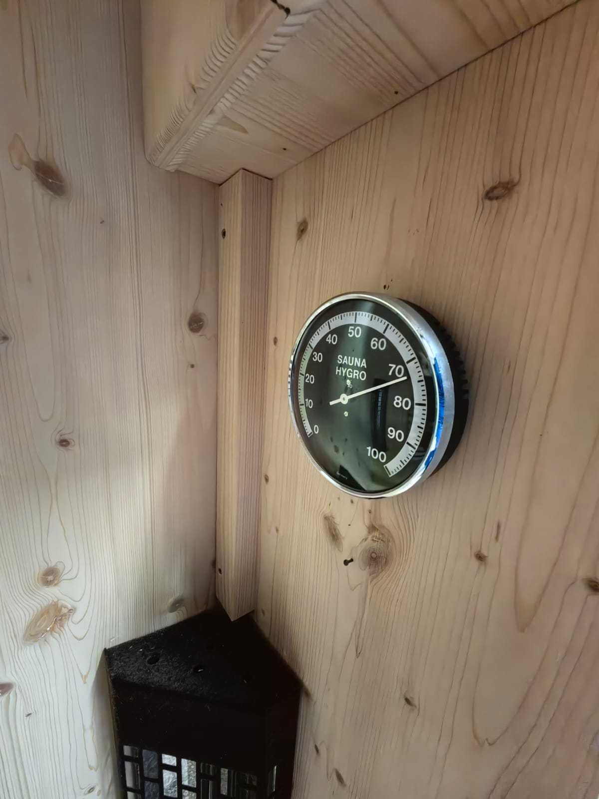 Sauna kabina  drewniana z drewna szklane Drzwi oswietlenie Termometr