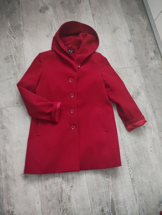 Nowy czerwony płaszcz damski zimowy 48 Martex