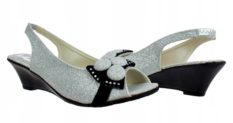 Rozmiar: 39 Sandały Buty Sandałki Białe Koturn 5426 Roz. 39