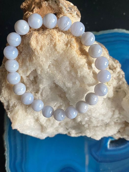 Bransoletka Chalcedon niebieski -Namibia