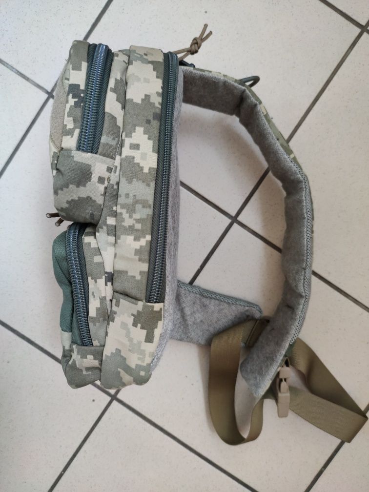 Сумка Кобура тактична однолямочна плечова Bucklie Bag Elit Hex Piksel