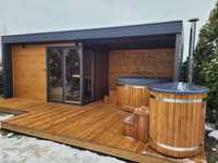 sauna ogrodowa , duża z przedsionkiem, spa ogrodowe producent