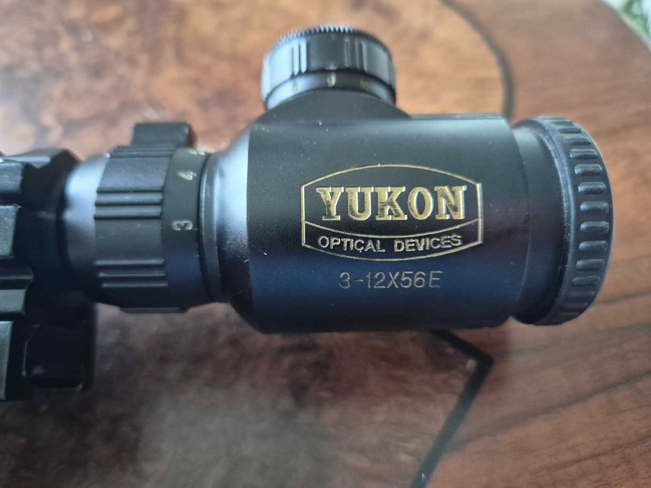 Luneta YUKON 3-12x56E podświetlana kropka + szybki montaż na szynę.
