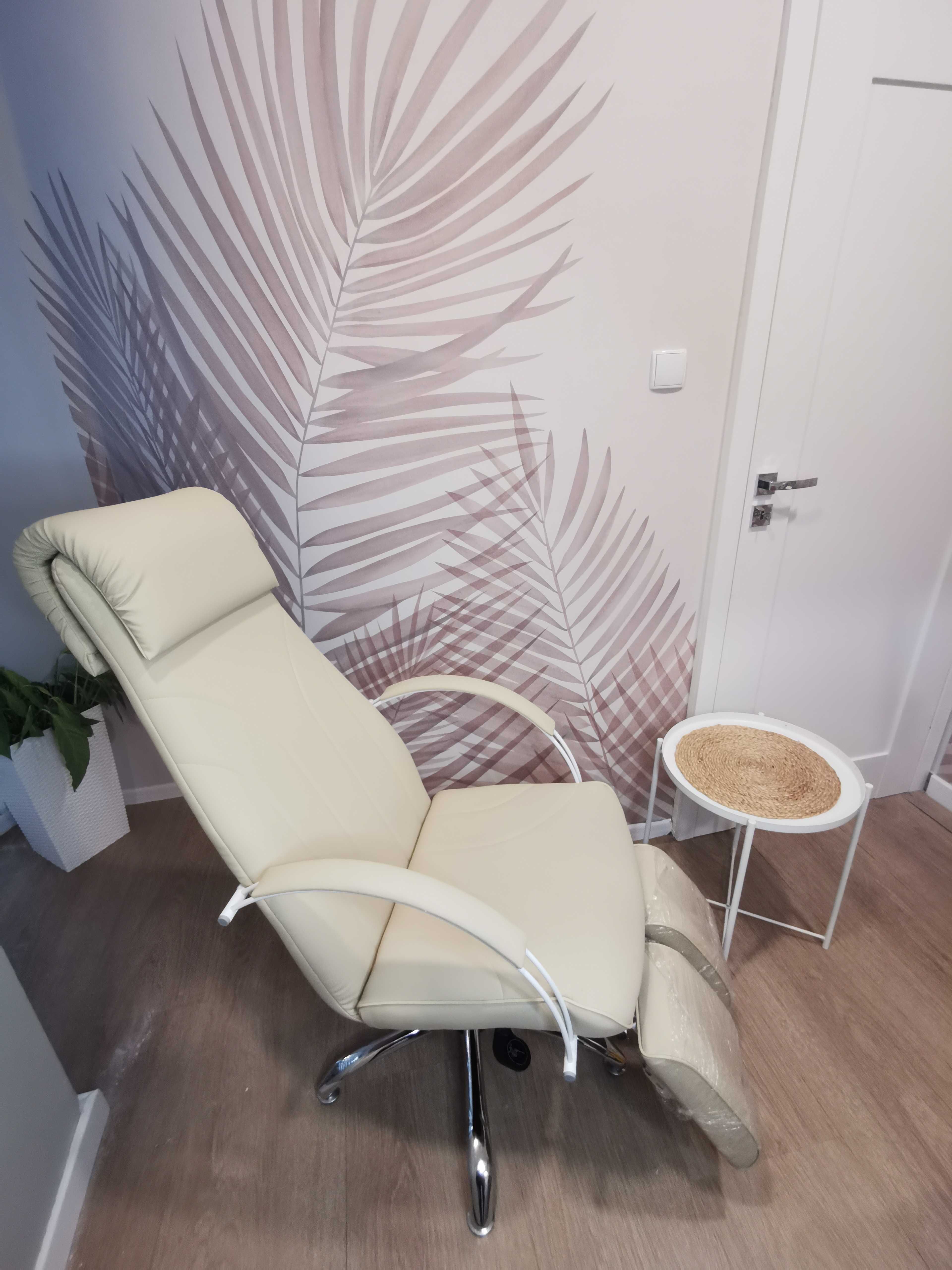 Nowy Fotel do Pedicure z podnóżkiem