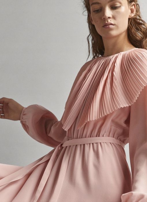 Massimo Dutti , marant, różowa jedwabna, 36