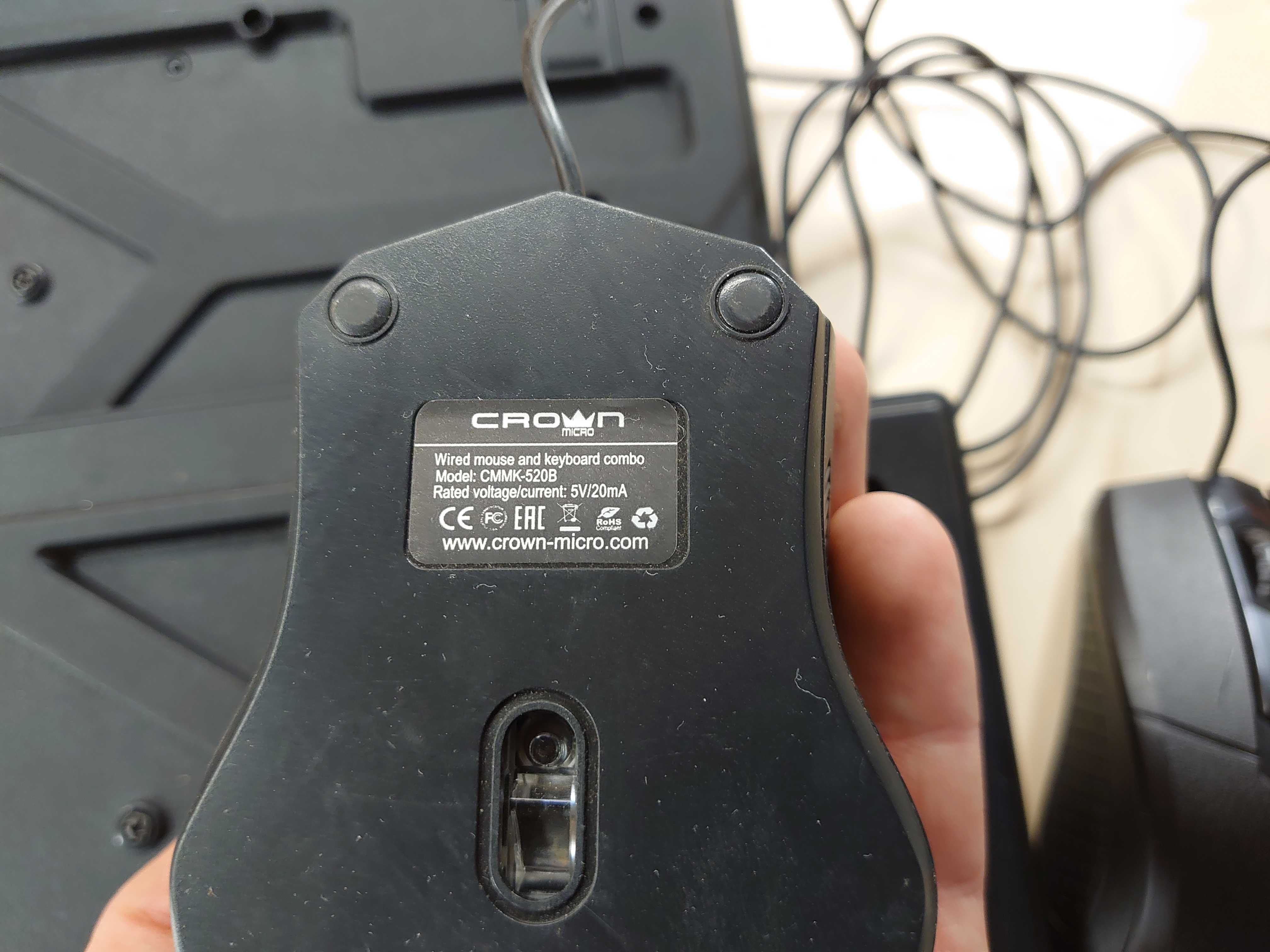 Комплект клавиатура + мышь  Crown CMMK-520 USB ( 3 комплекта) на выбор