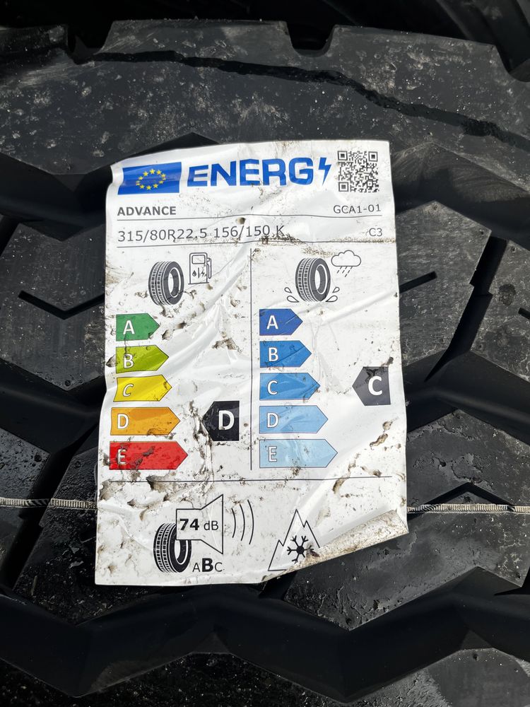 Opona przód 315/80 R22.5 budowlana prowadząca Advance GCA1