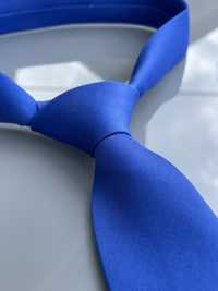 Krawat niebieski chabrowy śledzik błękitny