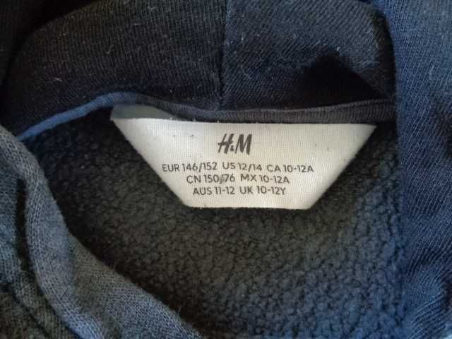 Bluza z kapturem moro, czarno-szare rozmiar 146/152, H&M