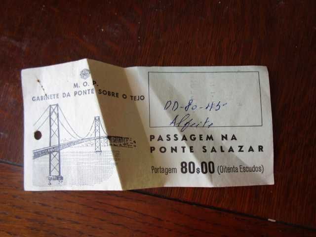 ponte sobre o Tejo Salazar bilhete