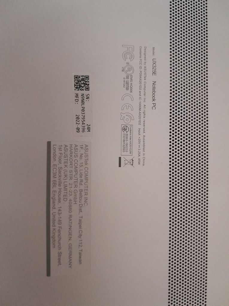 Notebook PC Asus zenbook UX325E