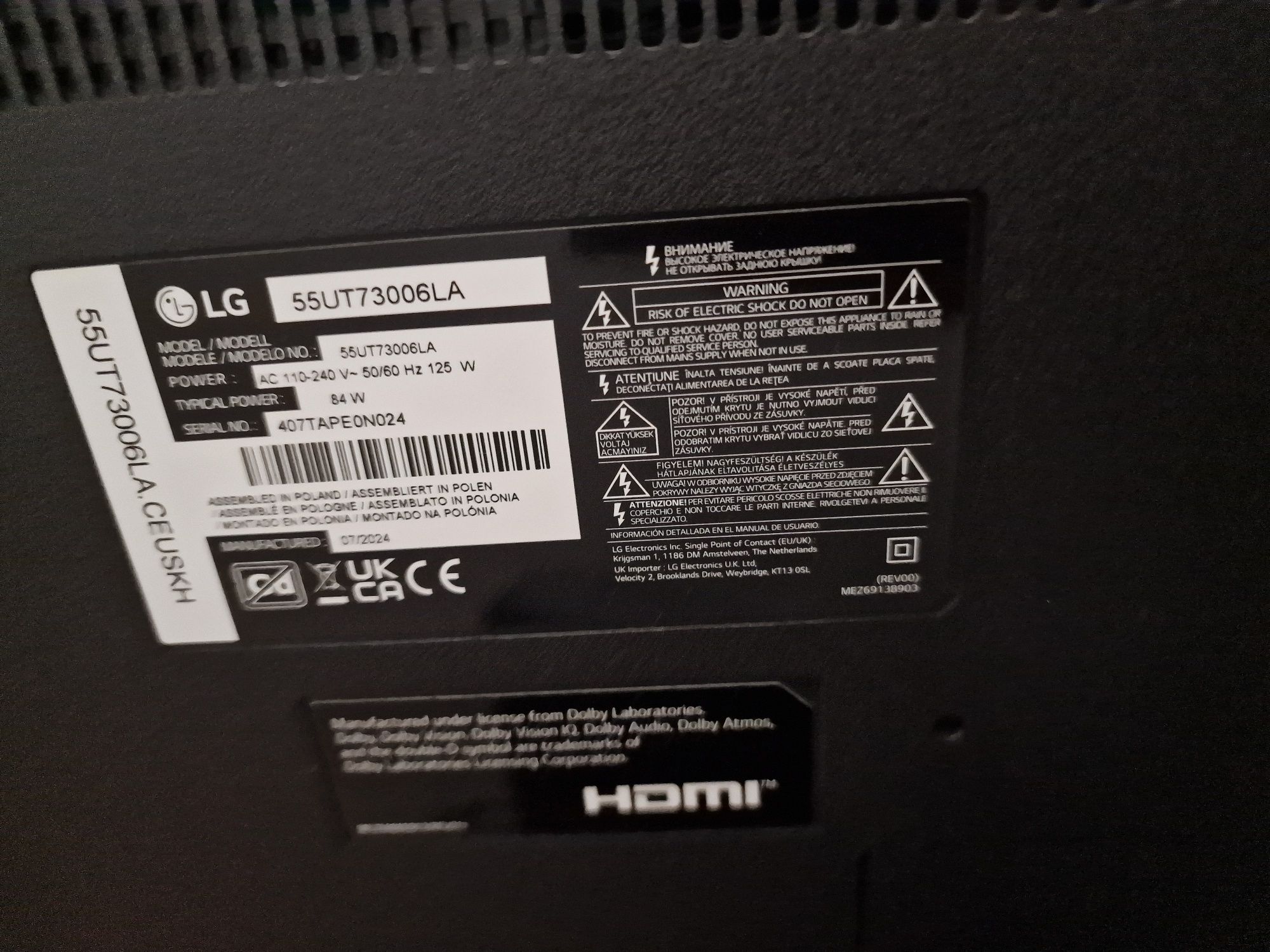 TV LG 55" ThinkQ como NOVA