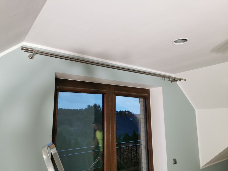 Karnisz srebrny podwójny