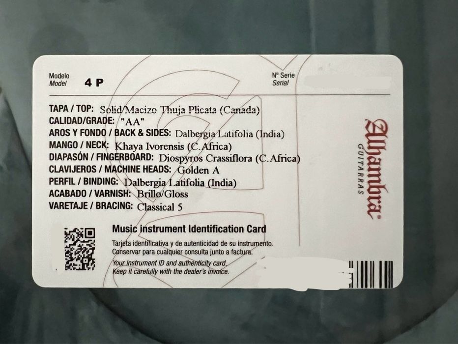 Guitarra Alhambra 4P