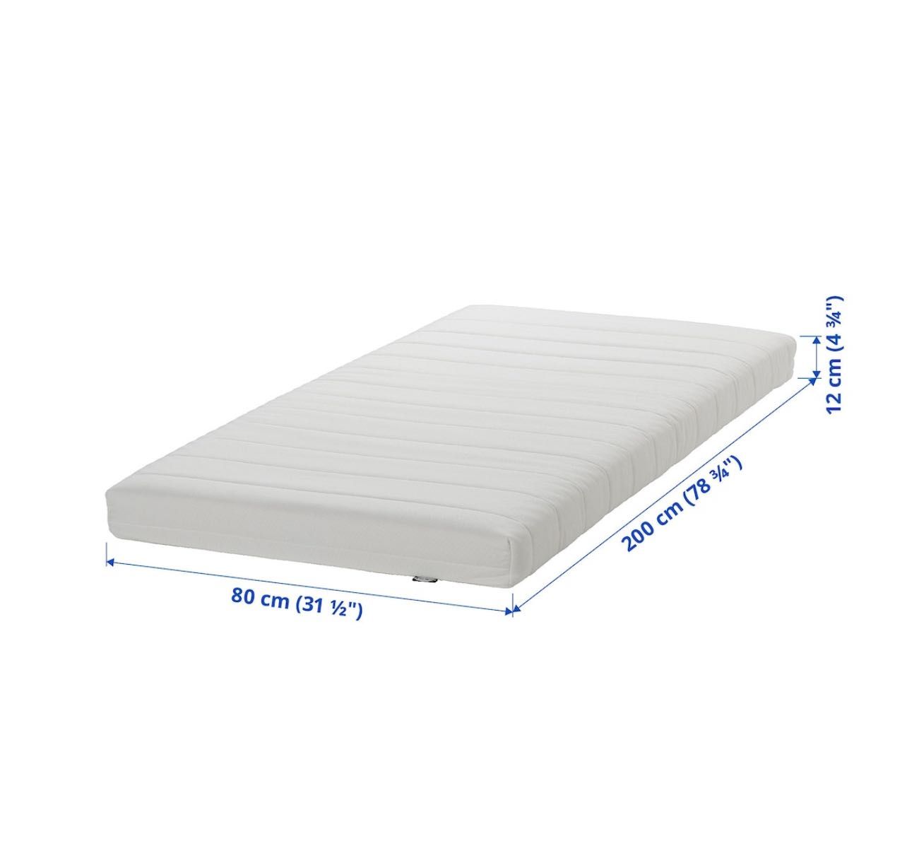 Cama indiv/dupla c/2 gav, branco, 80x200 cm com 2 colchões
