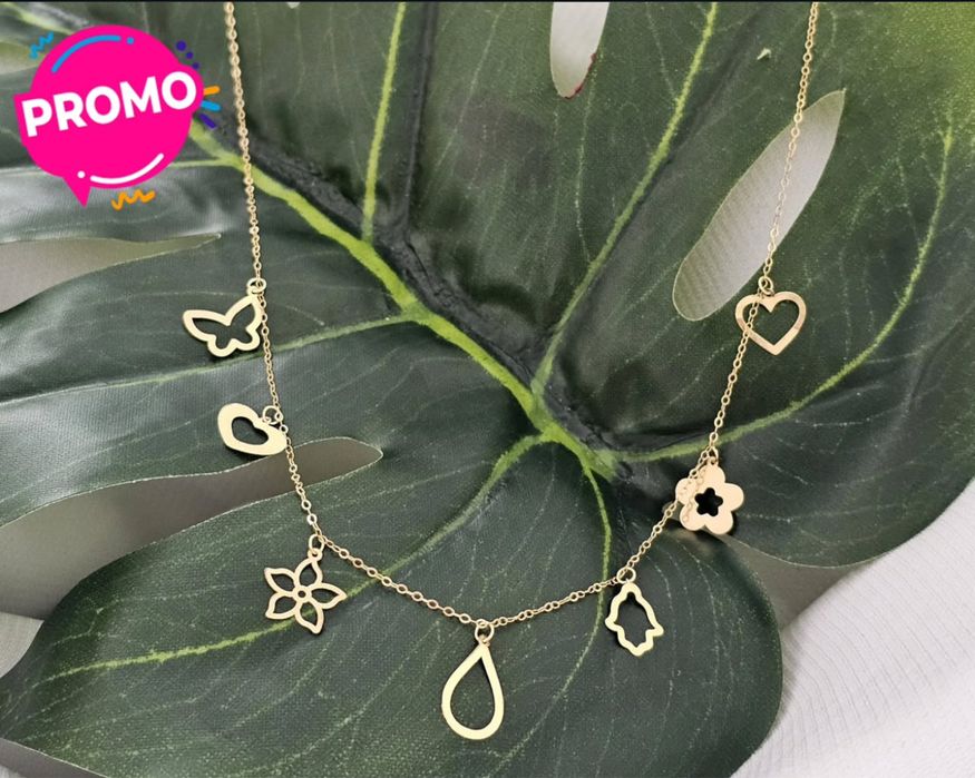 Corrente de Ouro 18K com Pingentes Promoção Especial