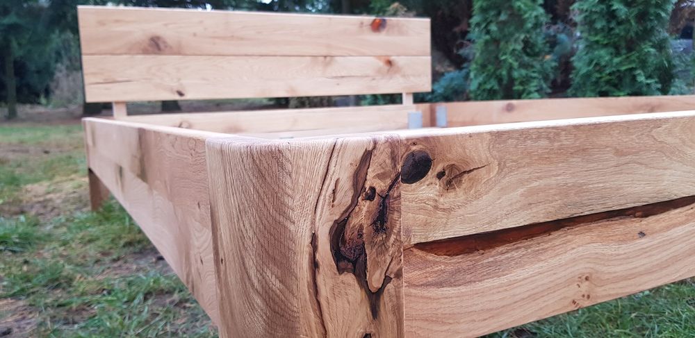 Łóżko dębowe 160x200 *LENKA - XR* dąb rustykalny.